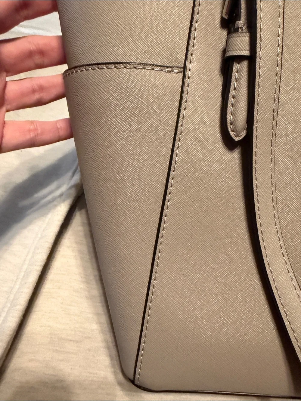 Michael Kors Saffiano Tote in Taupe